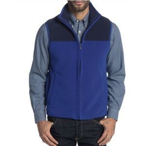 Brooks Brothers Blue Colorblock Polar Fleece Full Zip Vest